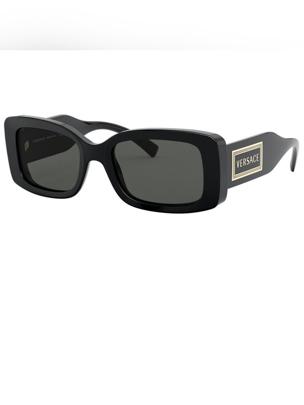 Versace Black Sunglasses with Gold Logo Plaque for Women